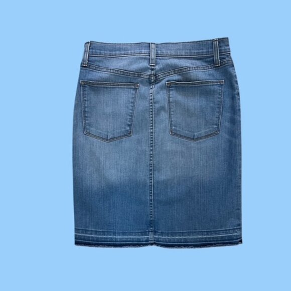 J. CREW Raw Hem Denim Pencil Skirt - Picture 5 of 8